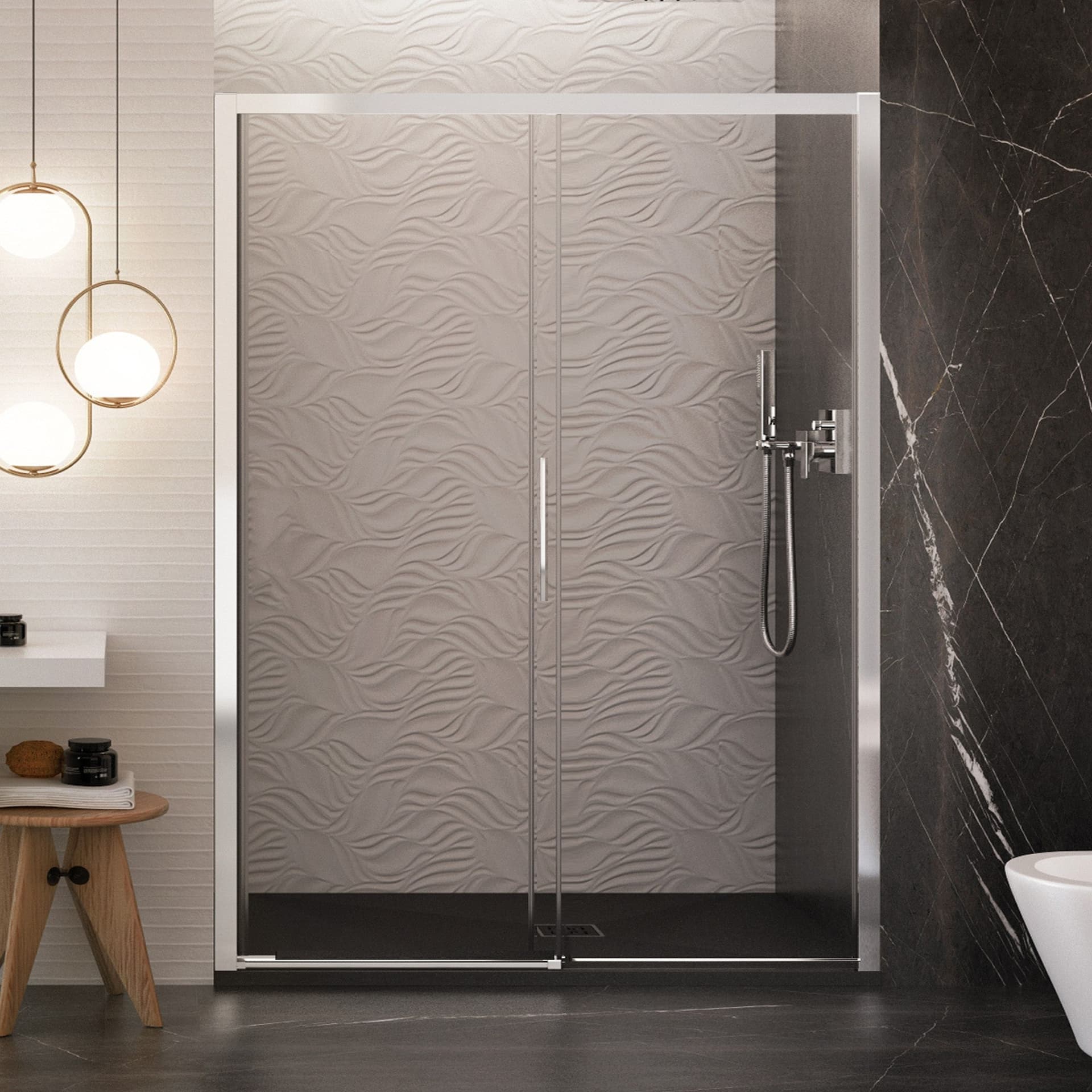 Porta doccia scorrevole nicchia cristallo 6mm h195 anticalcare LAGOA in Porte doccia Mondialshop - Parabiago, commercioVirtuoso.it