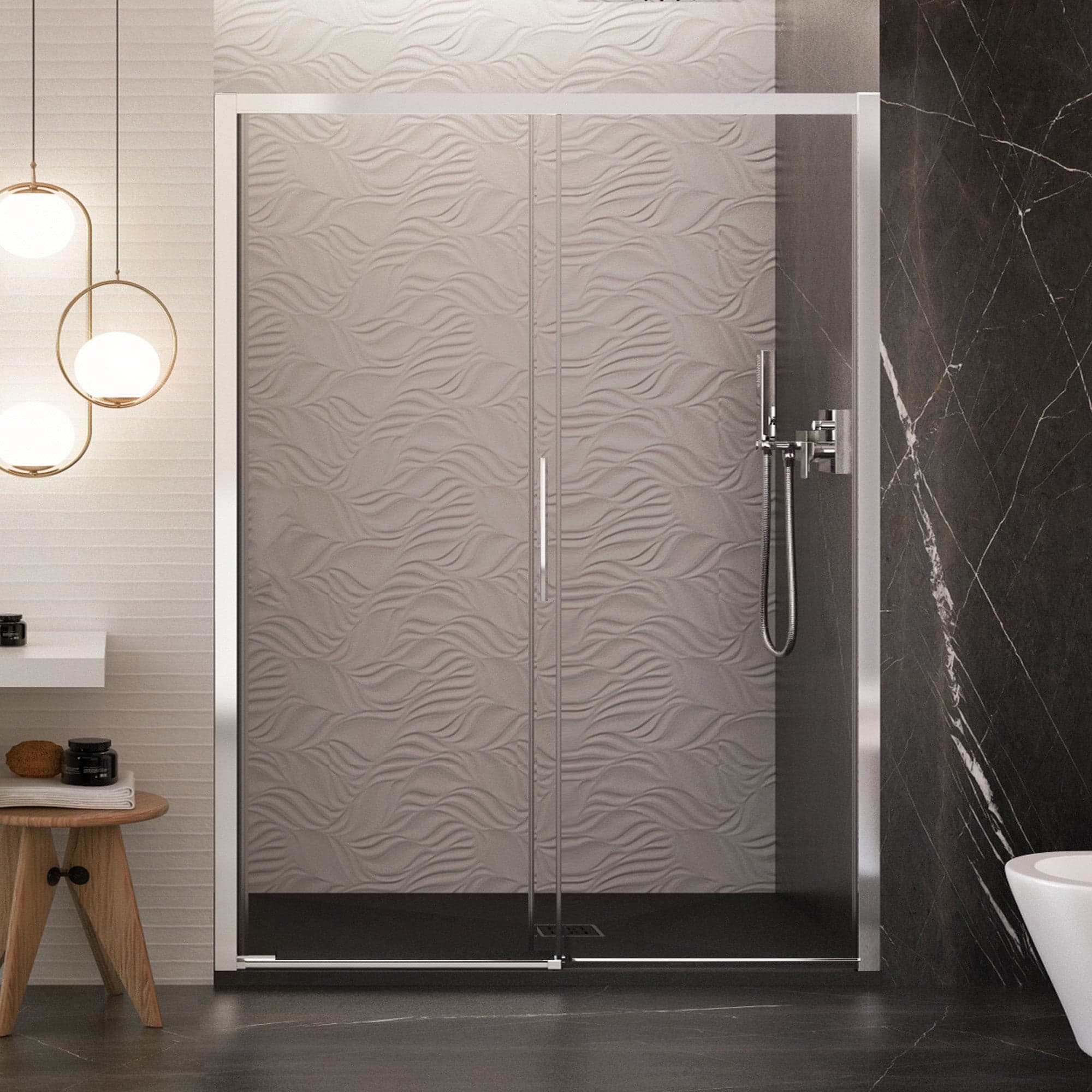 Porta doccia scorrevole nicchia cristallo 6mm h195 anticalcare LAGOA in Porte doccia Mondialshop - Parabiago, commercioVirtuoso.it
