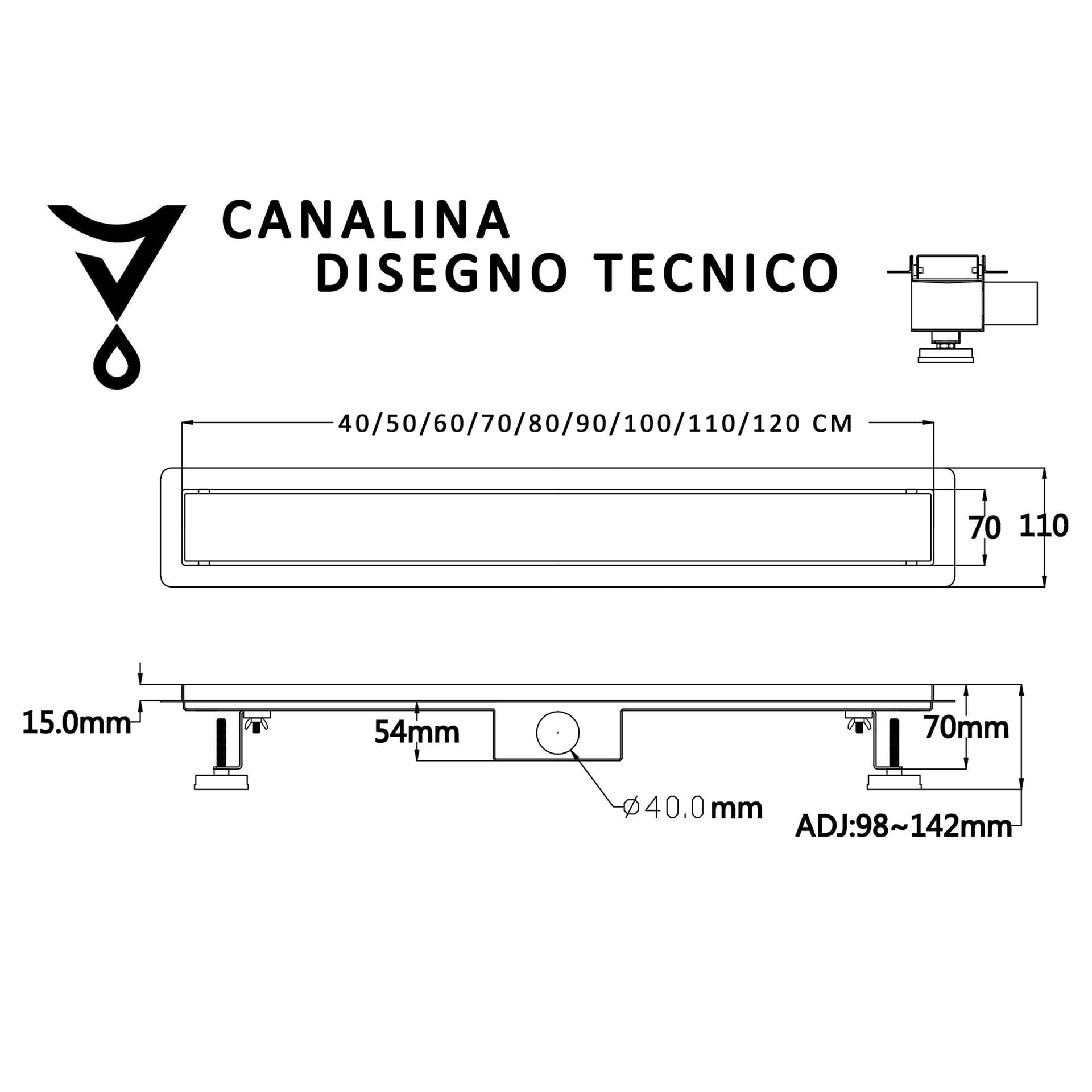 Canalina di scarico bagno con griglia con linee in Box doccia Mondialshop - Parabiago, commercioVirtuoso.it