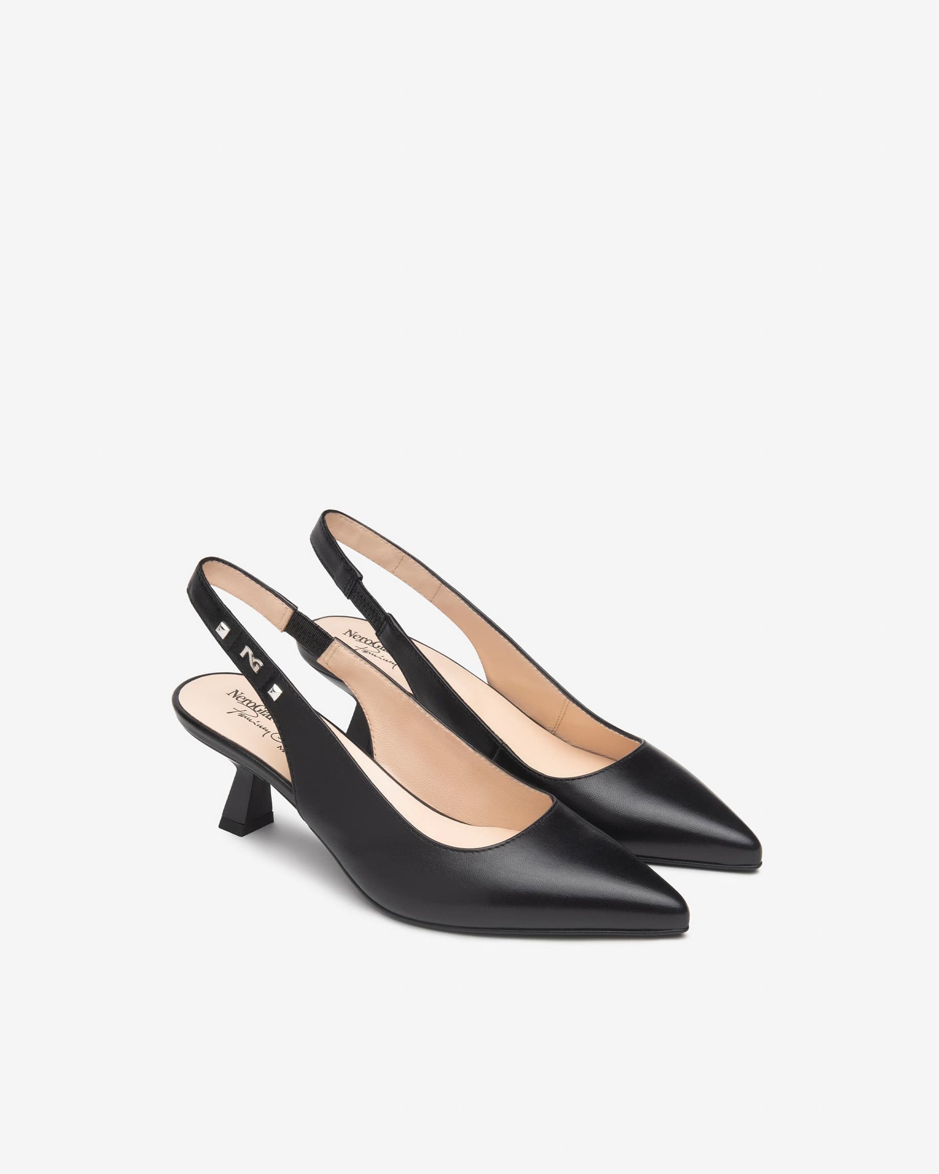Nero Giardini slingback donna in pelle nero E512250DE100 in Scarpe col tacco Teresi Calzature - Marsala, commercioVirtuoso.it