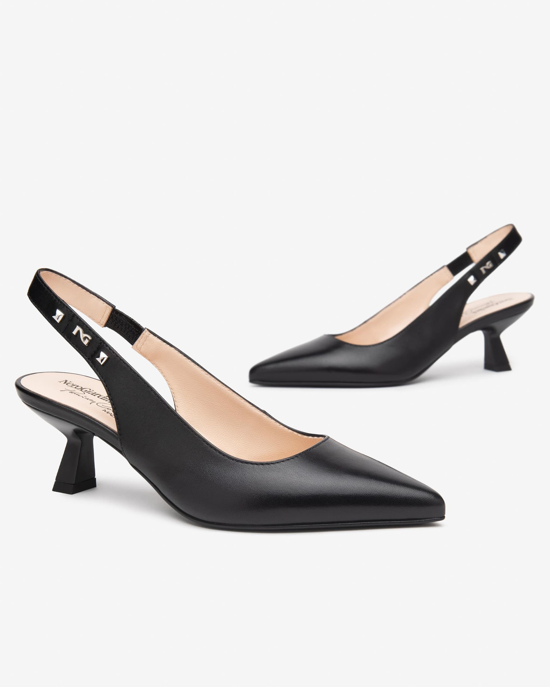Nero Giardini slingback donna in pelle nero E512250DE100 in Scarpe col tacco Teresi Calzature - Marsala, commercioVirtuoso.it