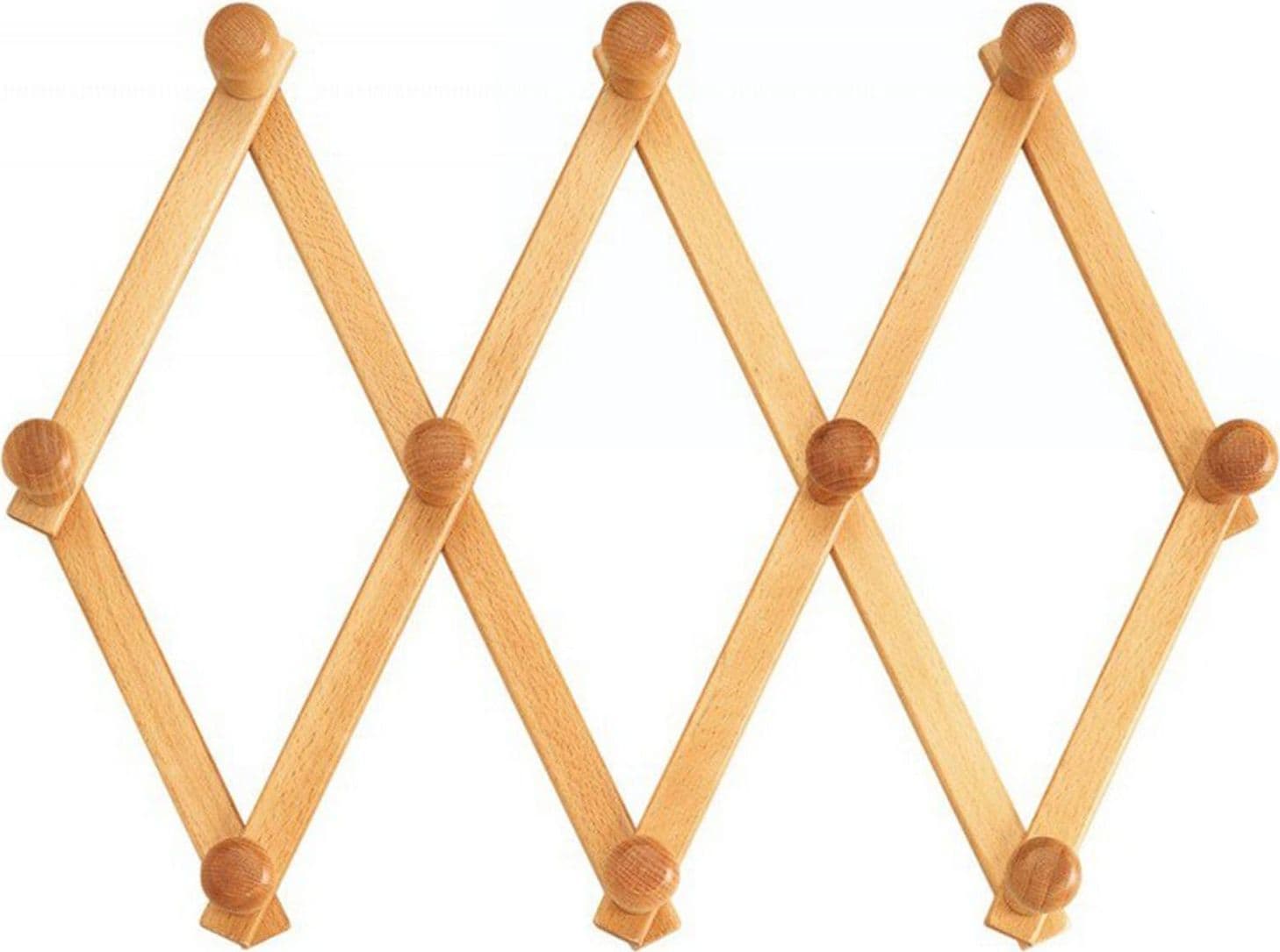 Appendiabiti da parete estensibile in legno con pomoli tondi - 11