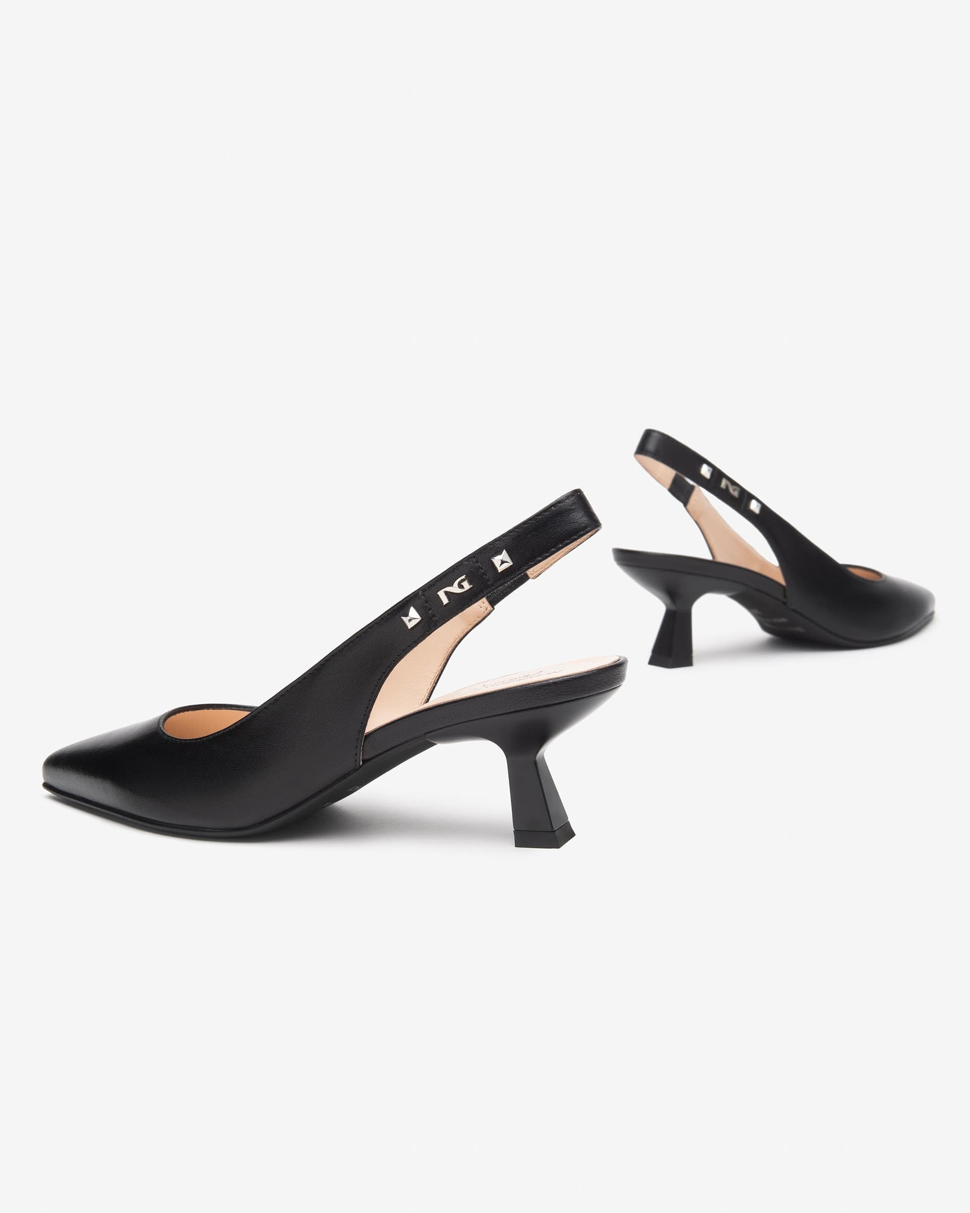 Nero Giardini slingback donna in pelle nero E512250DE100 in Scarpe col tacco Teresi Calzature - Marsala, commercioVirtuoso.it