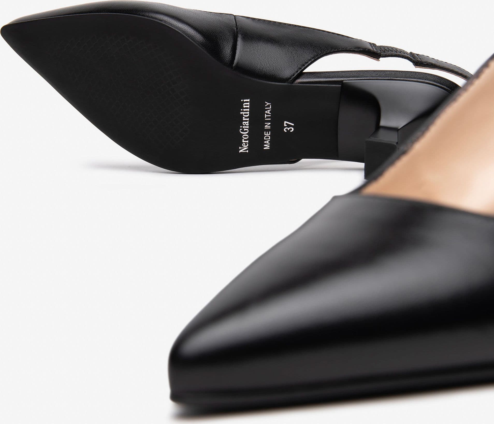 Nero Giardini slingback donna in pelle nero E512250DE100 in Scarpe col tacco Teresi Calzature - Marsala, commercioVirtuoso.it