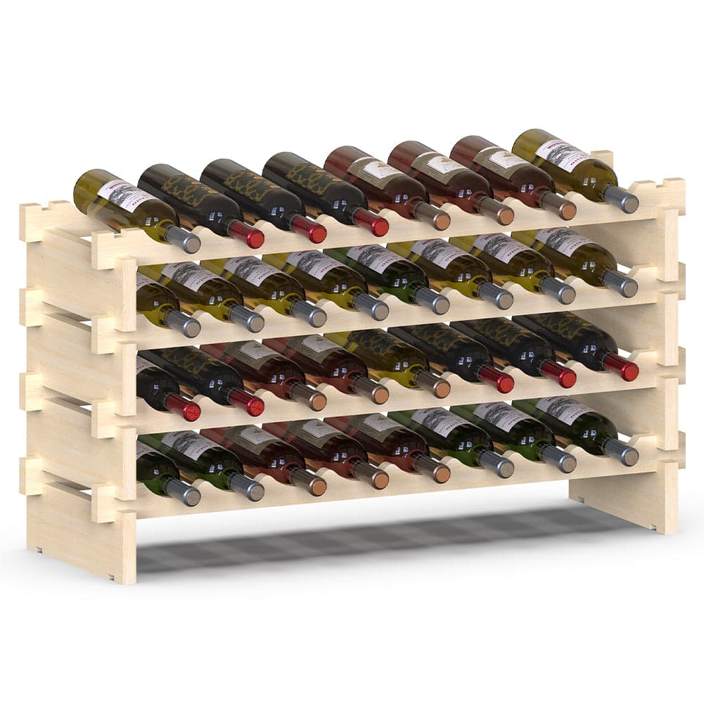Cantinetta Portavino in Legno Naturale con 32 Scomparti Vino Bar Portabottiglie