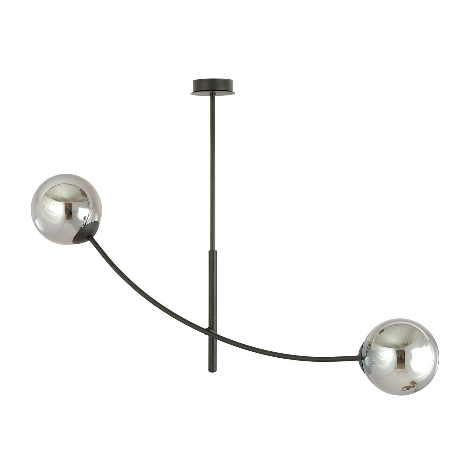 Sospenione Moderna 2 Luci Hunter In Acciaio Nero Bracci Regolabili E Vetro Fumè in Lampade a sospensione LuceArt - Montecorvino Pugliano, commercioVirtuoso.it