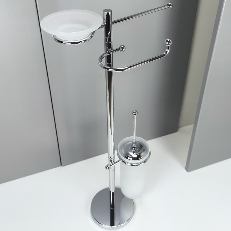 Piantana bagno water bidet in ottone cromato, componenti orientabili - piantana bagno in Scopini e porta scopini Bottiglioni - Colle di Val d’Elsa, commercioVirtuoso.it