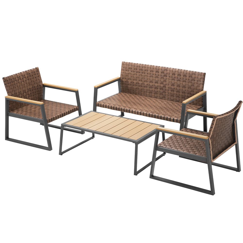 Set da Goardino Salotto, 2 Poltrene e Tavolino in Polyrattan uso Esterno Interno in Divanetti Danyx - Casoria, commercioVirtuoso.it