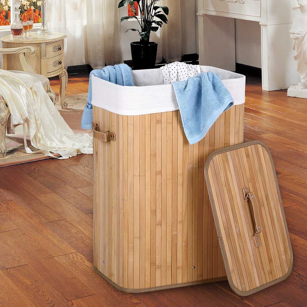 Cesta Porta Biancheria in Bambù con Coperchio 2 Manici Capacità 70 LT Naturale in Ceste per la biancheria Danyx - Casoria, commercioVirtuoso.it
