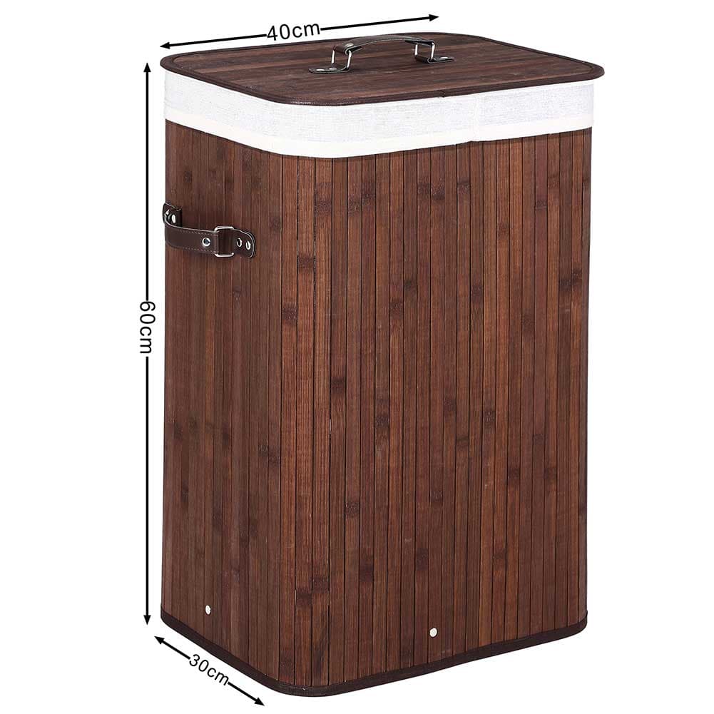 Cesta Porta Biancheria in Bambù con Coperchio 2 Manici Capacità 70 LT Marrone in Ceste per la biancheria Danyx - Casoria, commercioVirtuoso.it