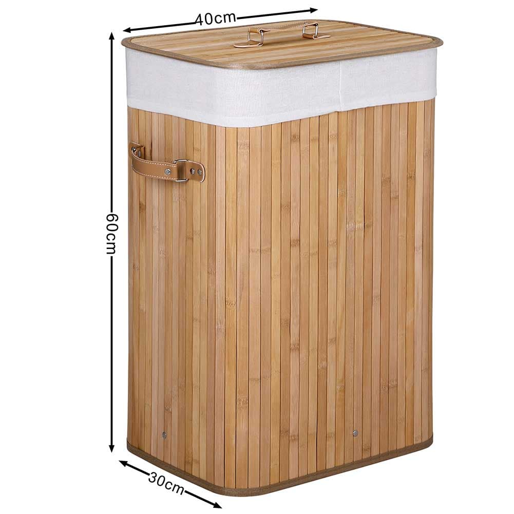 Cesta Porta Biancheria in Bambù con Coperchio 2 Manici Capacità 70 LT Naturale in Ceste per la biancheria Danyx - Casoria, commercioVirtuoso.it