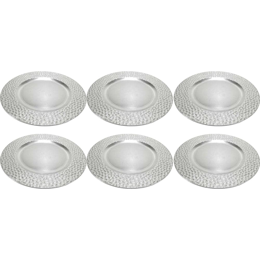 6x Sottopiatti Decorazione Natalizio Sottopiatto da Tavola Natalizi 33cm Argento