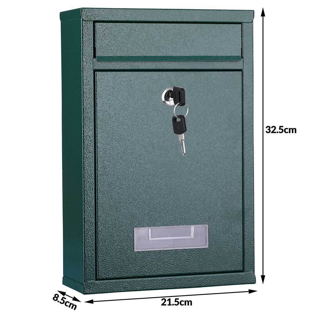 Cassetta Postale in Acciaio Buca per Lettere Interno Esterno Doppia Chiave Verde in Cassette postali con fissaggio a parete Danyx - Casoria, commercioVirtuoso.it