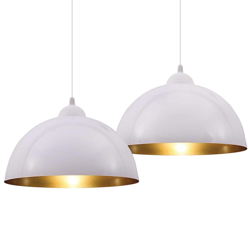 Lampadari Kit 2pz Sospensione Moderna Lampade per Snack Cucina 30cm Bianco Oro in Lampade a sospensione Danyx - Casoria, commercioVirtuoso.it