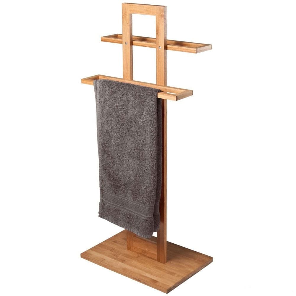 Piantana Porta Asciugamani In Legno di Bambù 2 Braccia H85 cm Colore Naturale in Portasciugamani da terra Danyx - Casoria, commercioVirtuoso.it