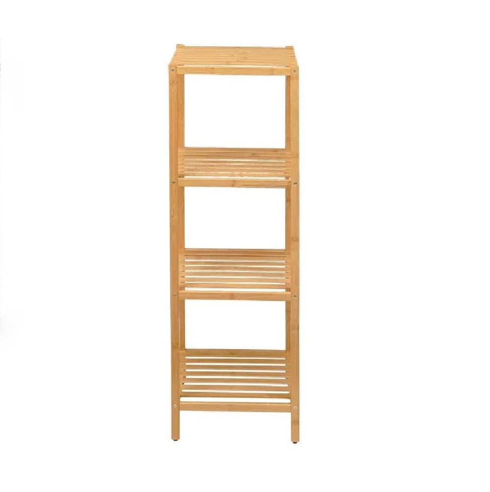 Scaffale in Legno Bambù 33x32 H 108 cm Multiuso 4 Ripiani Camera Ingresso Bagno in Unità di mensole Danyx - Casoria, commercioVirtuoso.it