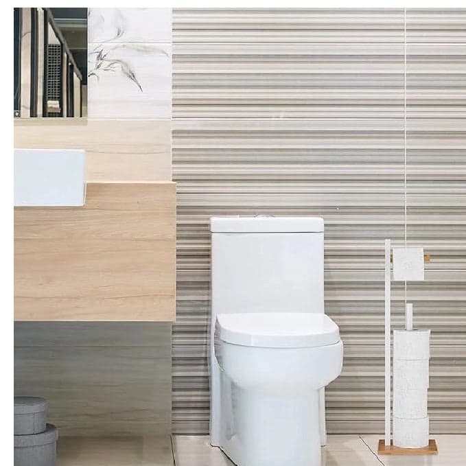 Piantana Bagno Porta Carta Igienica Legno Bambù Portarotoli da Terra Salvaspazio Bianco in Porta carta igienica Danyx - Casoria, commercioVirtuoso.it
