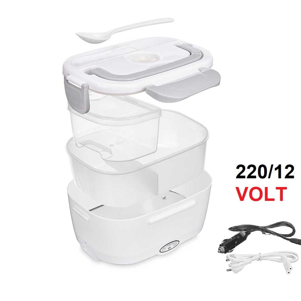 Scaldavivande Porta Pranzo Termico Elettrico 220/12Volt Portatile con Accessori Bianco in Lunchbox Danyx - Casoria, commercioVirtuoso.it