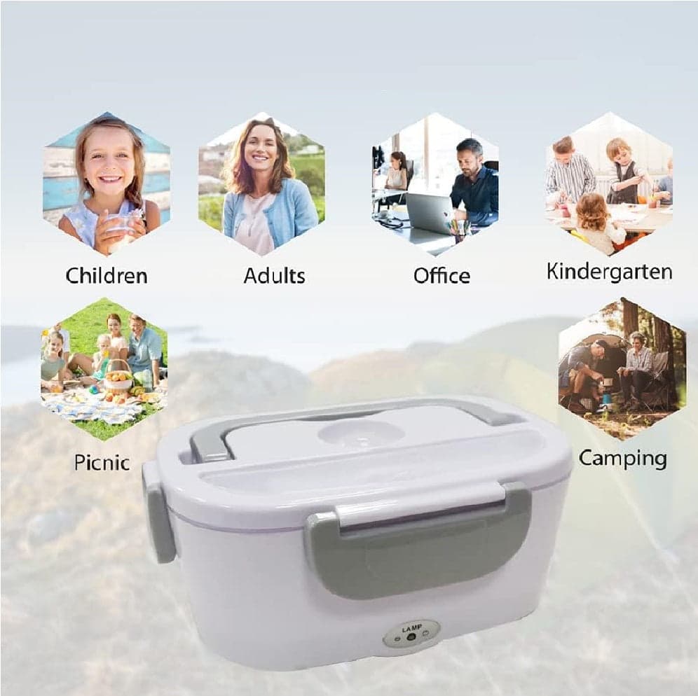 Scaldavivande Porta Pranzo Termico Elettrico 220/12Volt Portatile con Accessori Bianco in Lunchbox Danyx - Casoria, commercioVirtuoso.it