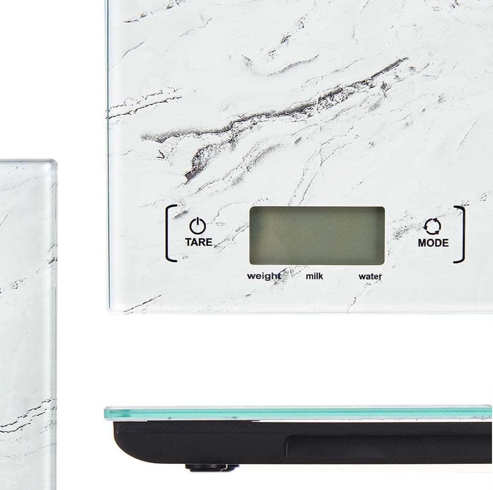 Bilancia Cucina Digitale Ultra sottile Vetro Effetto Marmo 5KG 20x14cm Bianco in Bilance Danyx - Casoria, commercioVirtuoso.it