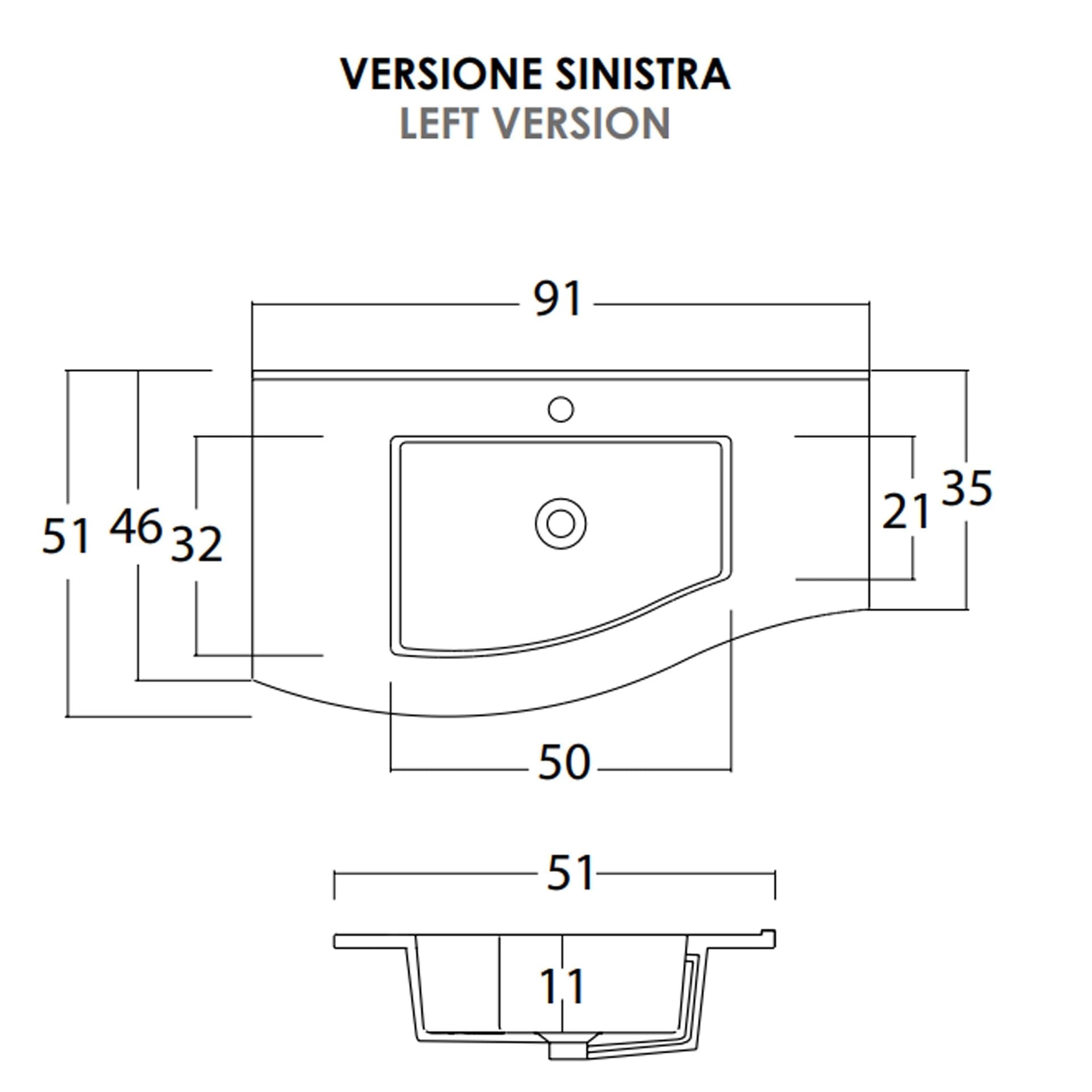 Mobile bagno sospeso 90cm legno larice bianco Mood-762 in Mobiletti con lavabo Mondialshop - Parabiago, commercioVirtuoso.it