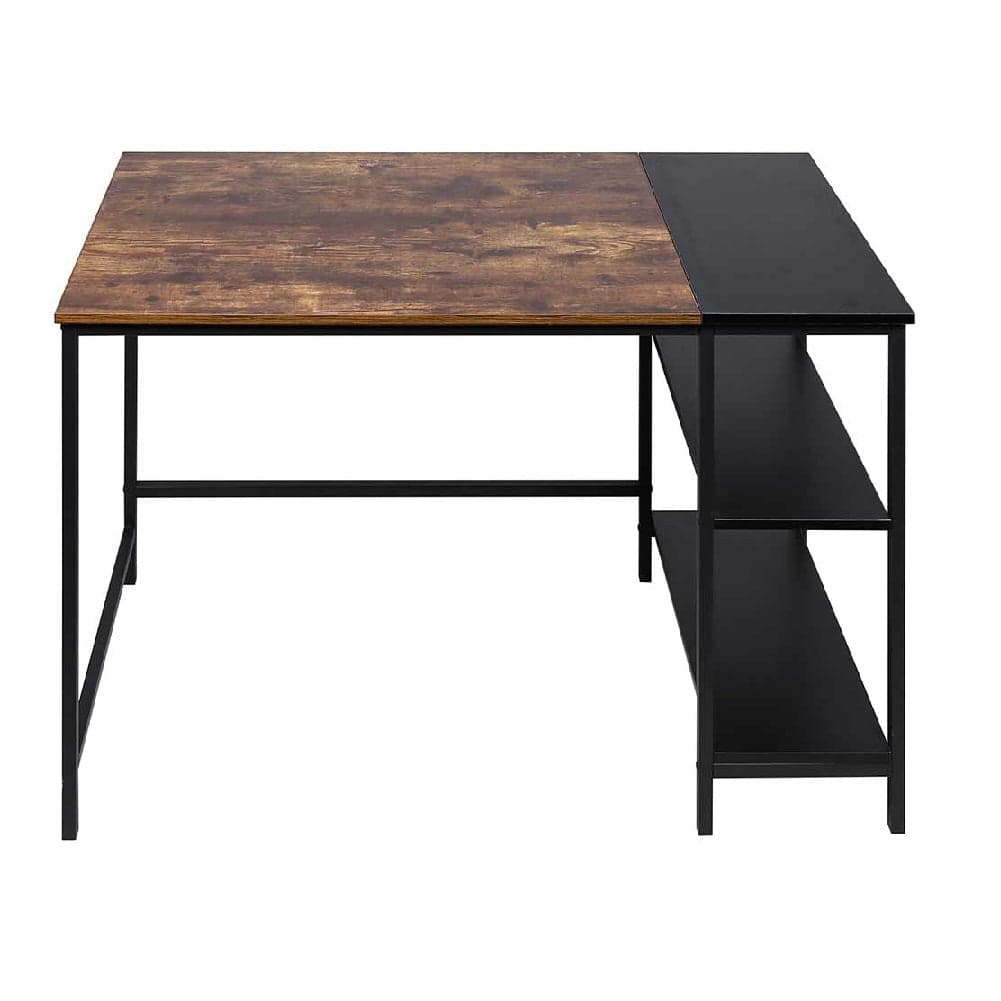 Scrivania Moderna con Ripiani Laterale 120x60 H 75 cm Casa Ufficio Lavoro Nero Marrone in Scrivanie Danyx - Casoria, commercioVirtuoso.it