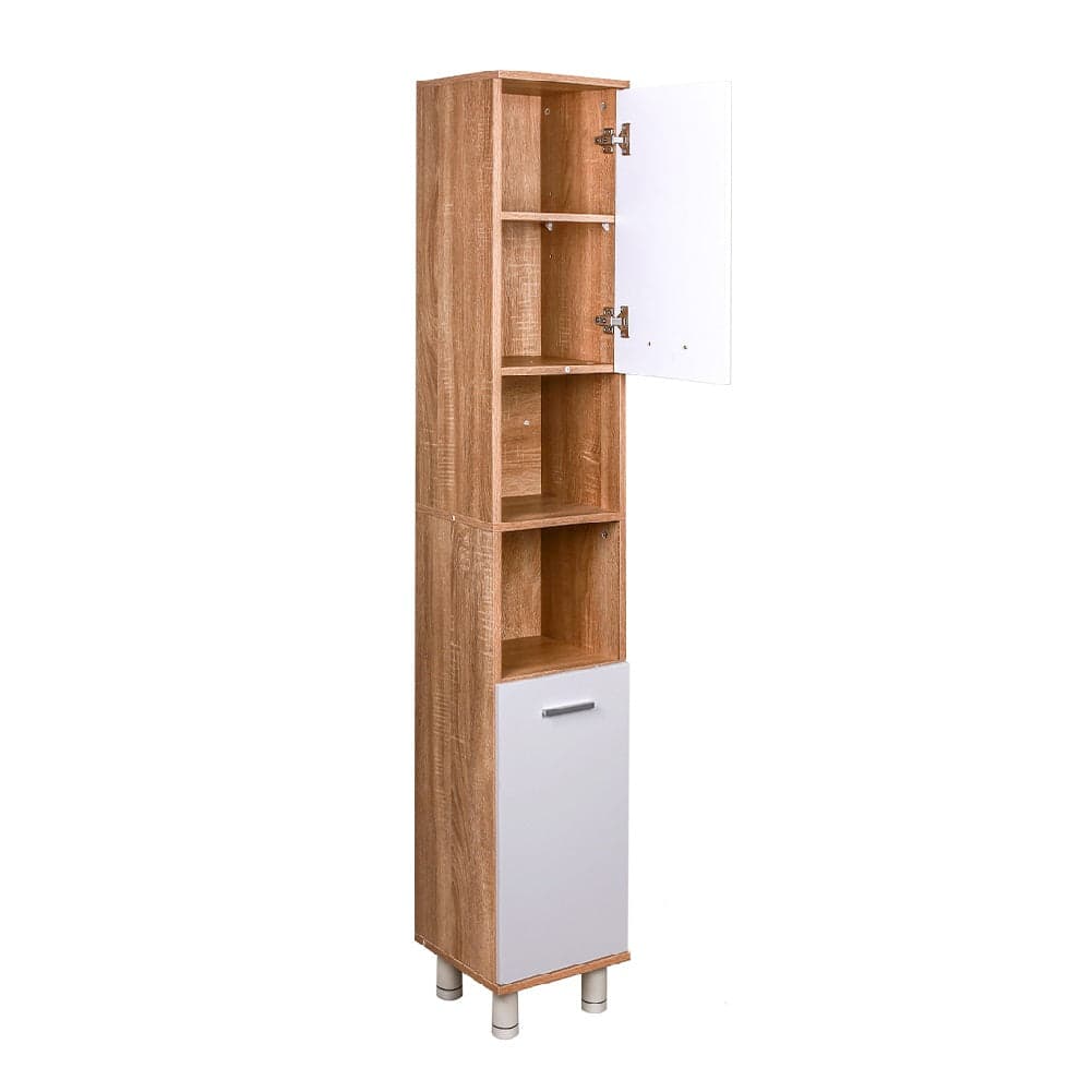 Colonna da Bagno 6 Ripiani 2 Ante Legno MDF 30x30 H179 cm Bicolore Salvaspazio in Mobili a colonna Danyx - Casoria, commercioVirtuoso.it