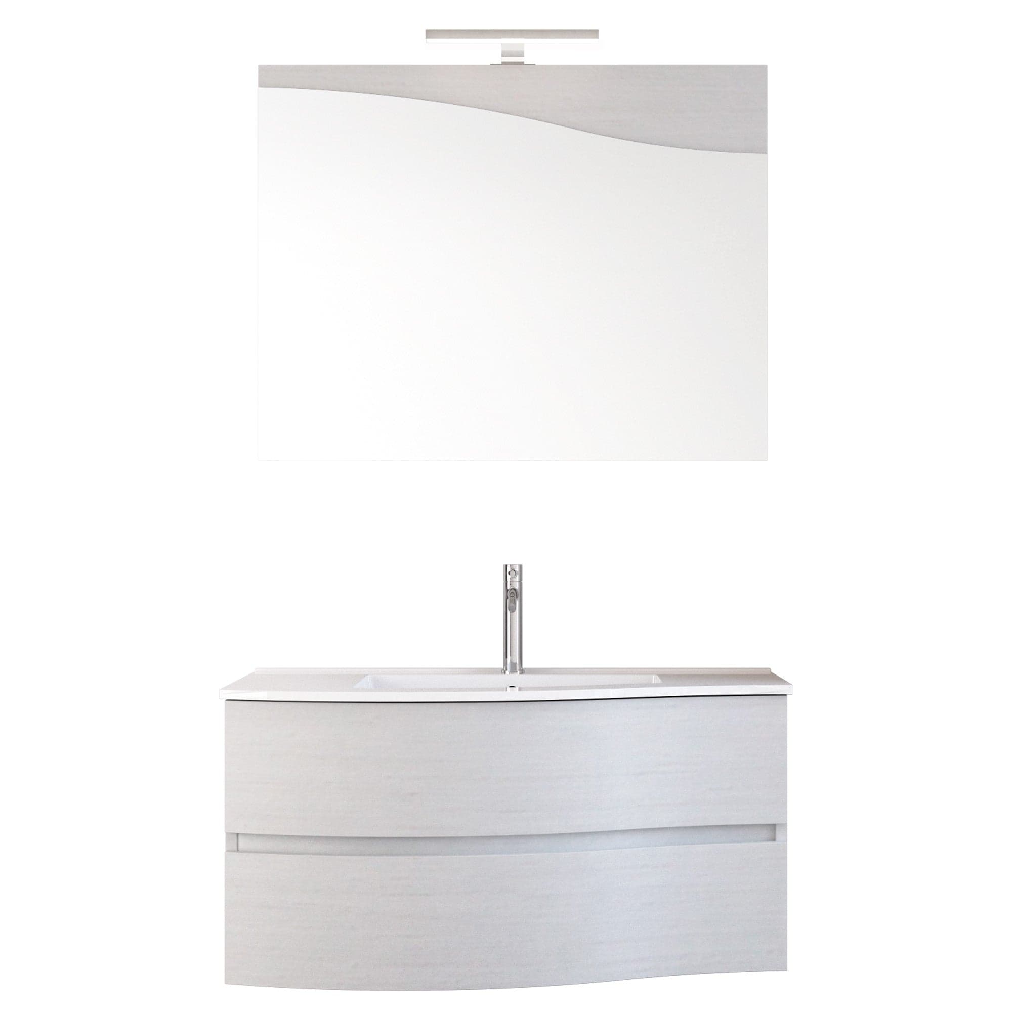 Mobile bagno sospeso 90cm legno larice bianco Mood-762 in Mobiletti con lavabo Mondialshop - Parabiago, commercioVirtuoso.it