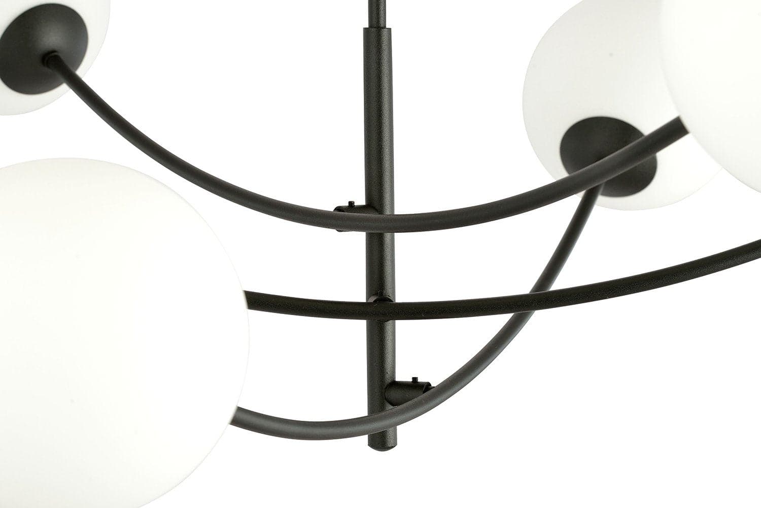 Sospenione Moderna 6 Luci Hunter Acciaio Nero Bracci Regolabili E Vetro Opalino in Lampade a sospensione LuceArt - Montecorvino Pugliano, commercioVirtuoso.it