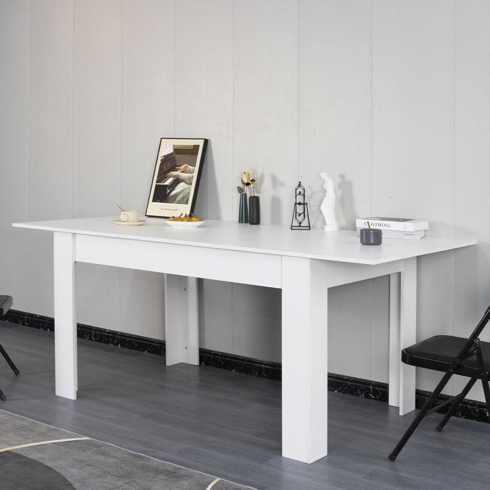 Tavolo in Legno Cucina 90x140 cm H 78 cm Allungabile fino a 90x190 cm Bianco in Tavoli da sala da pranzo Danyx - Casoria, commercioVirtuoso.it