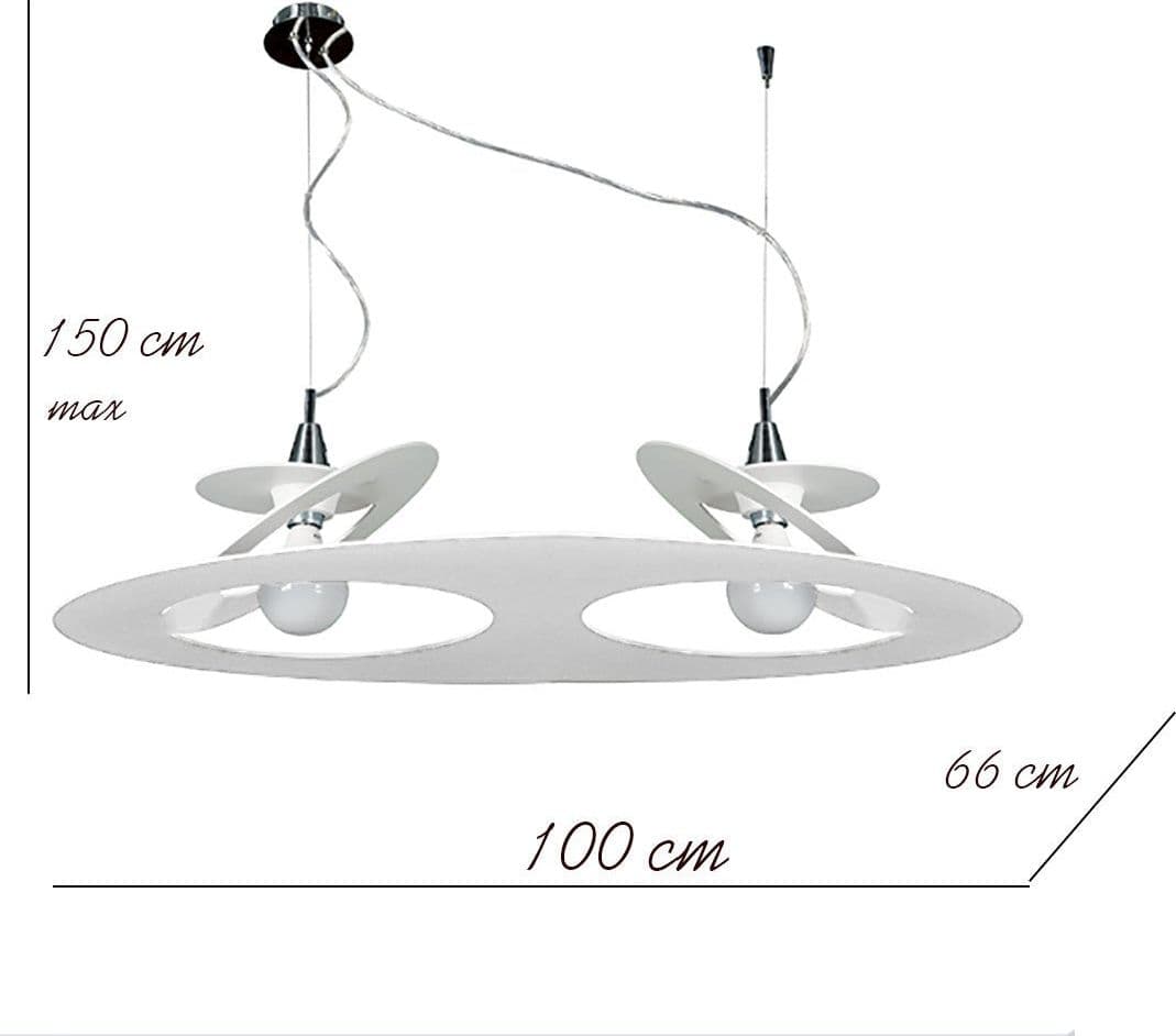 Lampadario Padana Lampadari PLANET 1057-2 E27 LED lampada soffitto sospensione multiluce ovale alluminio in Lampade a sospensione Lampadari Bartalini - Colle di Val d’Elsa, commercioVirtuoso.it