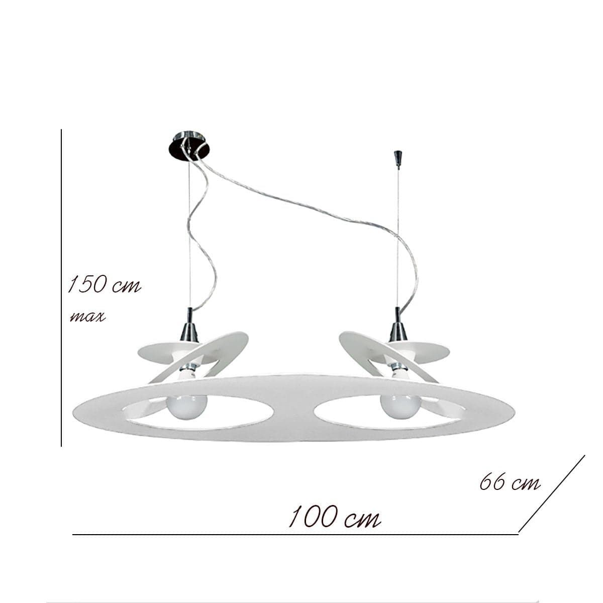 Lampadario Padana Lampadari PLANET 1057-2 E27 LED lampada soffitto sospensione multiluce ovale alluminio in Lampade a sospensione Lampadari Bartalini - Colle di Val d’Elsa, commercioVirtuoso.it