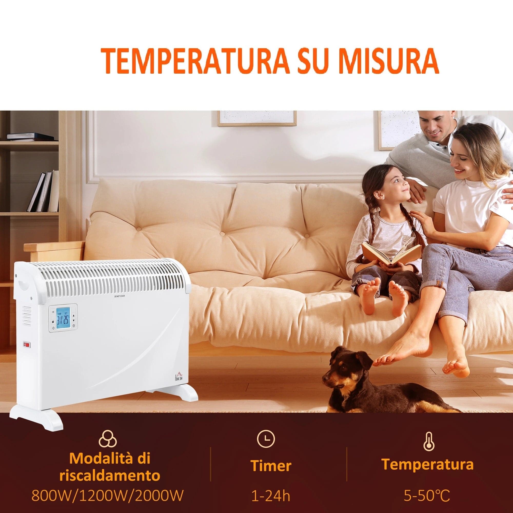 Stufa Elettrica Termoconvettore 3Regolazioni 2000W Timer Metallo 58.5x20x43cm Bianco in Stufe elettriche Danyx - Casoria, commercioVirtuoso.it
