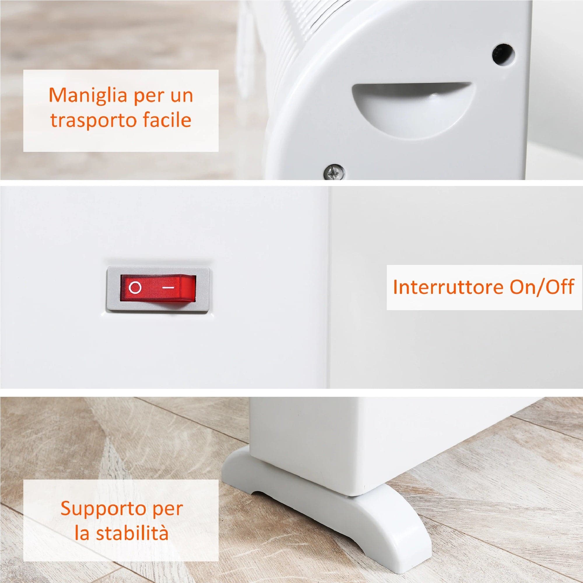 Stufa Elettrica Termoconvettore 3Regolazioni 2000W Timer Metallo 58.5x20x43cm Bianco in Stufe elettriche Danyx - Casoria, commercioVirtuoso.it