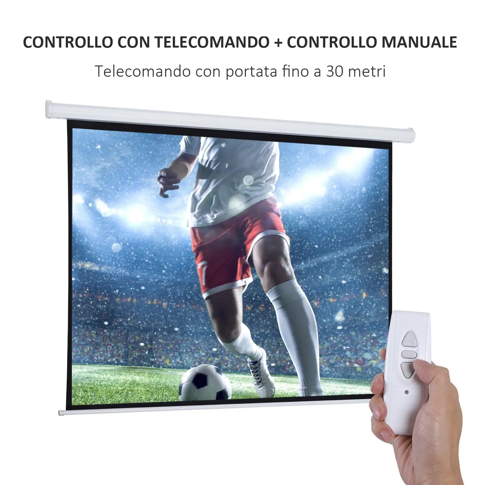 Schermo Proiezione Motorizzato e Avvolgibile 100 Pollici Bianco 203x152cm Telecomando in Schermi di proiezione Danyx - Casoria, commercioVirtuoso.it