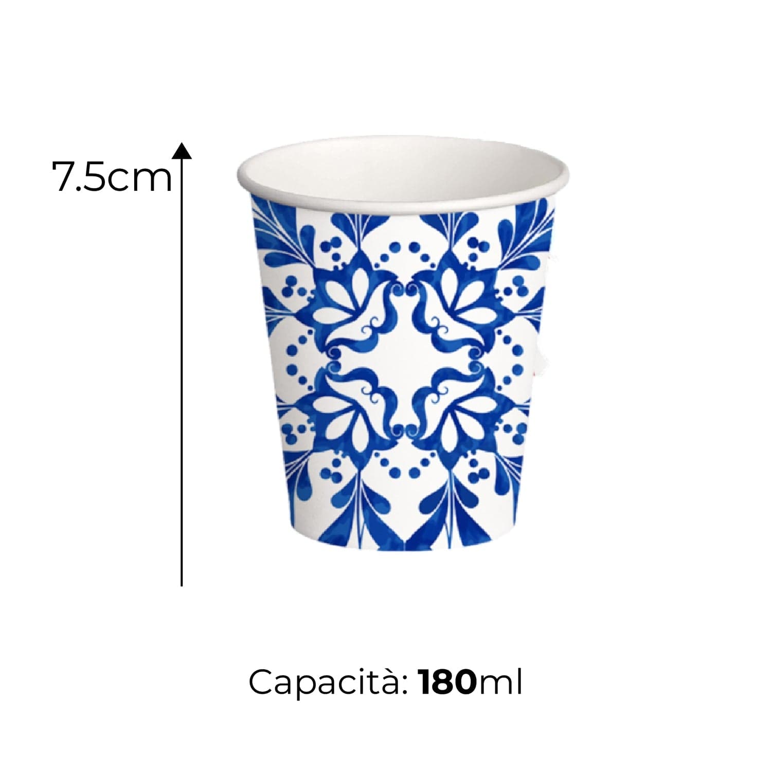 1000 Bicchieri Acqua in Carta 180ml H. 7.5cm Maxi Scorta 100% Biodegradabili in Bicchieri Danyx - Casoria, commercioVirtuoso.it