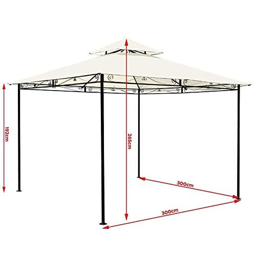 Gazebo Da Giardino 3x3 MT Struttura Metallo Verniciato Tessuto Antipioggia Air-Vent in Gazebo Danyx - Casoria, commercioVirtuoso.it