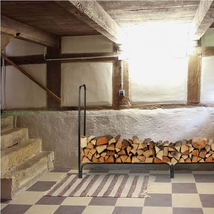 Portalegna in Metallo Interno Esterno Legnaia Camino Stufa 200x36x115cm Nero in Portalegna Danyx - Casoria, commercioVirtuoso.it