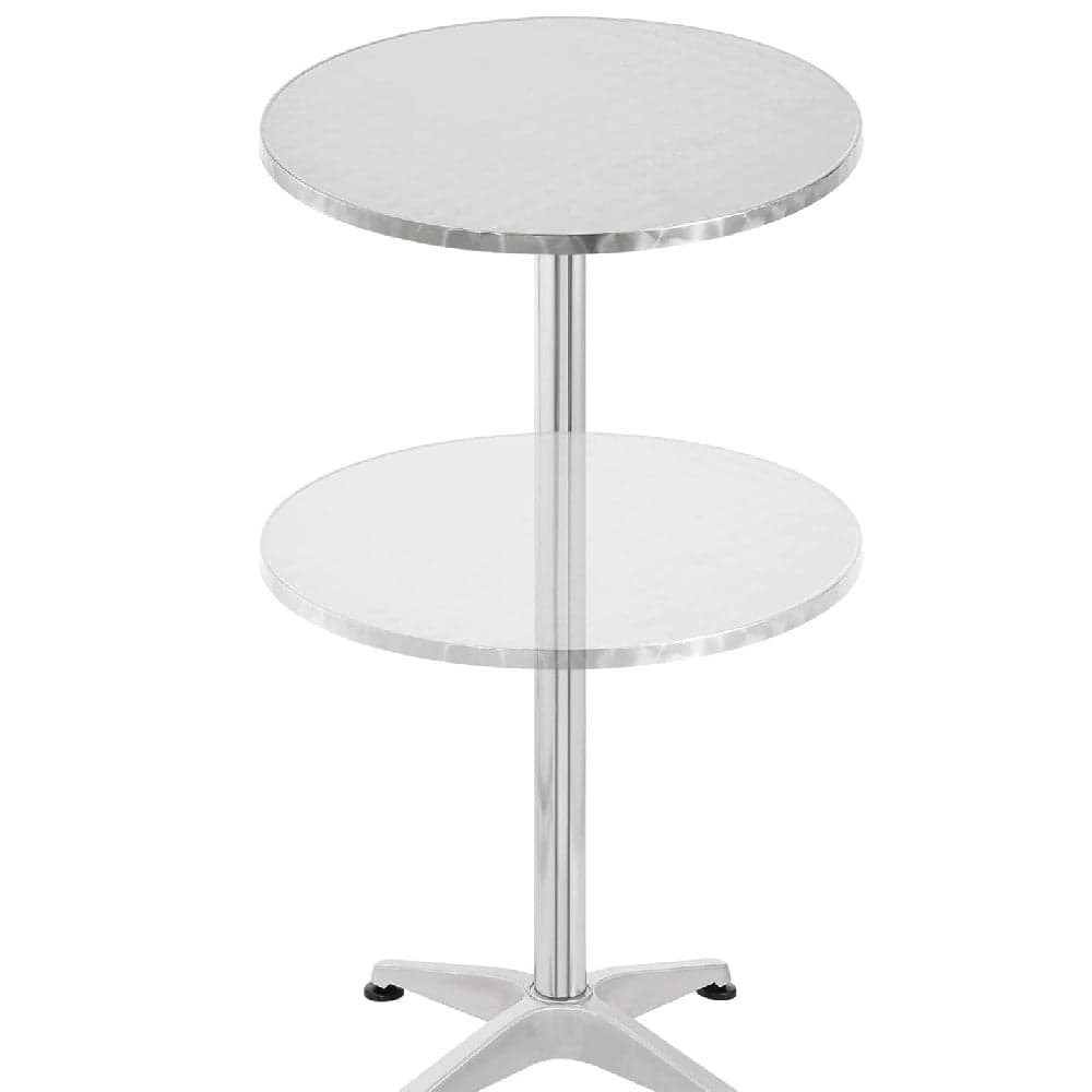 Tavolo Bar Bistrot 60cm Altezza Regolabile 70-110cm In Alluminio e Acciaio Silver in Tavoli da bar Danyx - Casoria, commercioVirtuoso.it