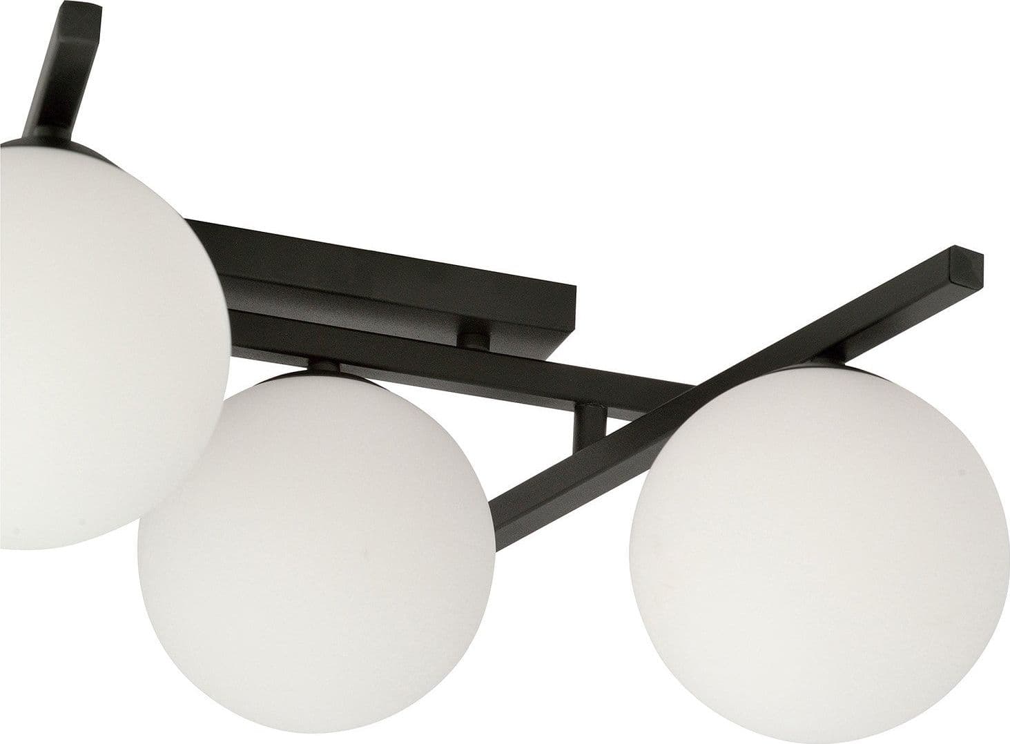 Plafoniera Moderna 4 Luci Smart In Acciaio Nero Bracci Regolabili E Vetro Opale in Plafoniere LuceArt - Montecorvino Pugliano, commercioVirtuoso.it