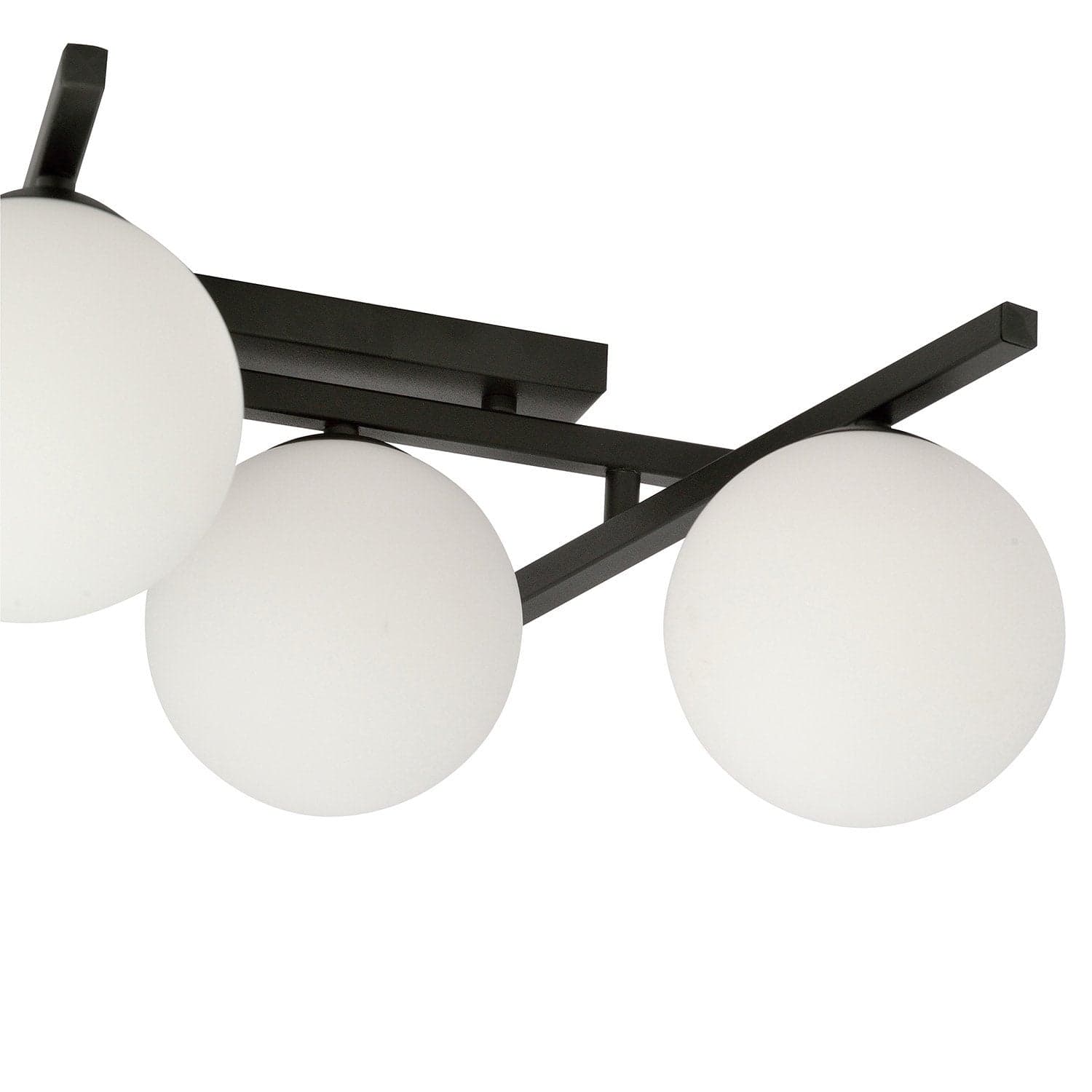 Plafoniera Moderna 5 Luci Smart In Acciaio Nero Bracci Regolabili E Vetro Opale in Plafoniere LuceArt - Montecorvino Pugliano, commercioVirtuoso.it