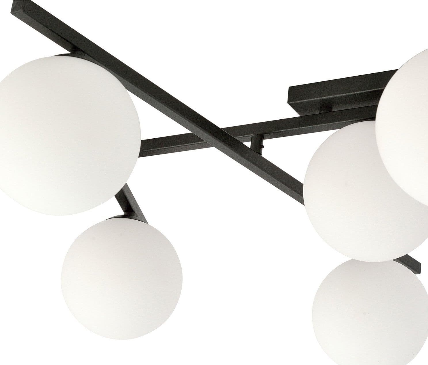 Plafoniera Moderna 5 Luci Smart In Acciaio Nero Bracci Regolabili E Vetro Opale in Plafoniere LuceArt - Montecorvino Pugliano, commercioVirtuoso.it