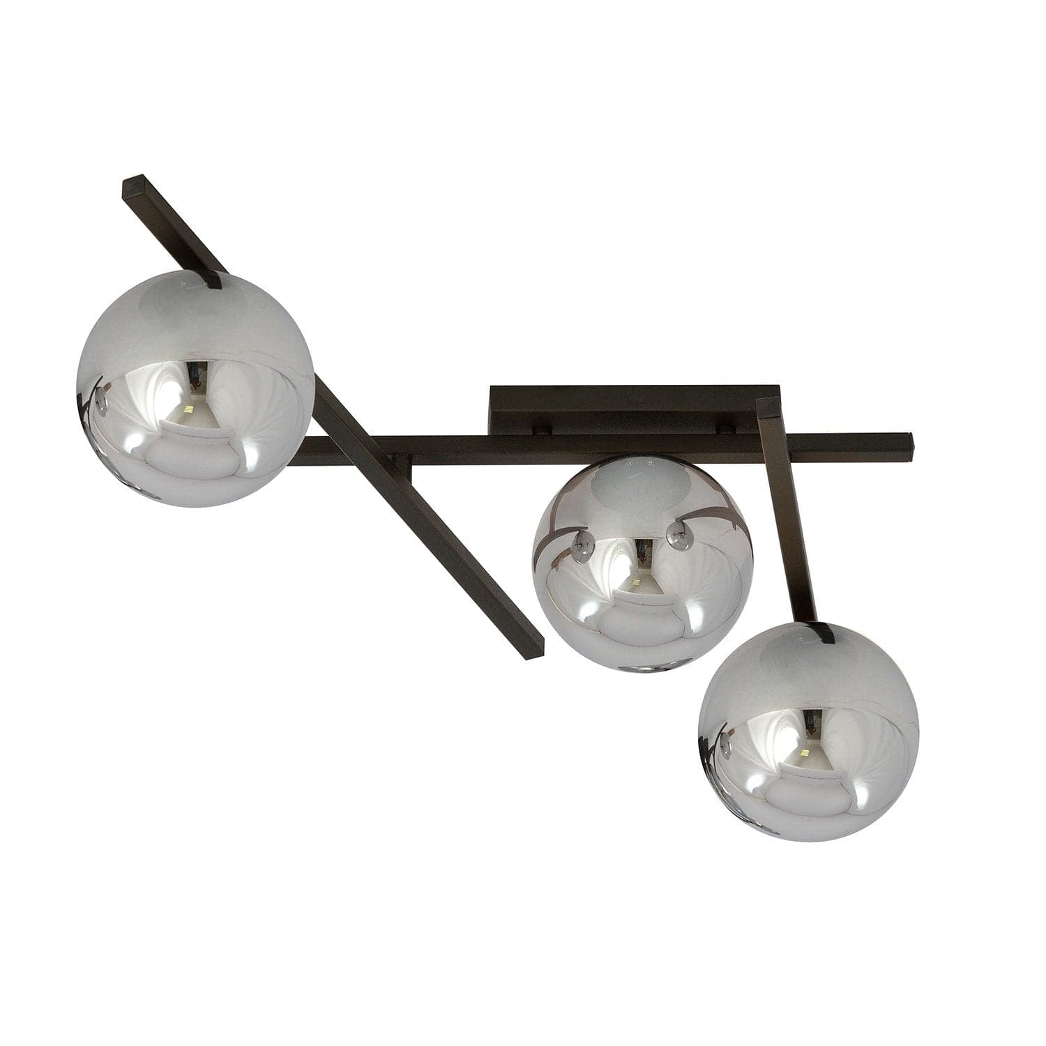 Plafoniera Moderna 3 Luci Smart In Acciaio Nero Bracci Regolabili E Vetro Fumè in Plafoniere LuceArt - Montecorvino Pugliano, commercioVirtuoso.it