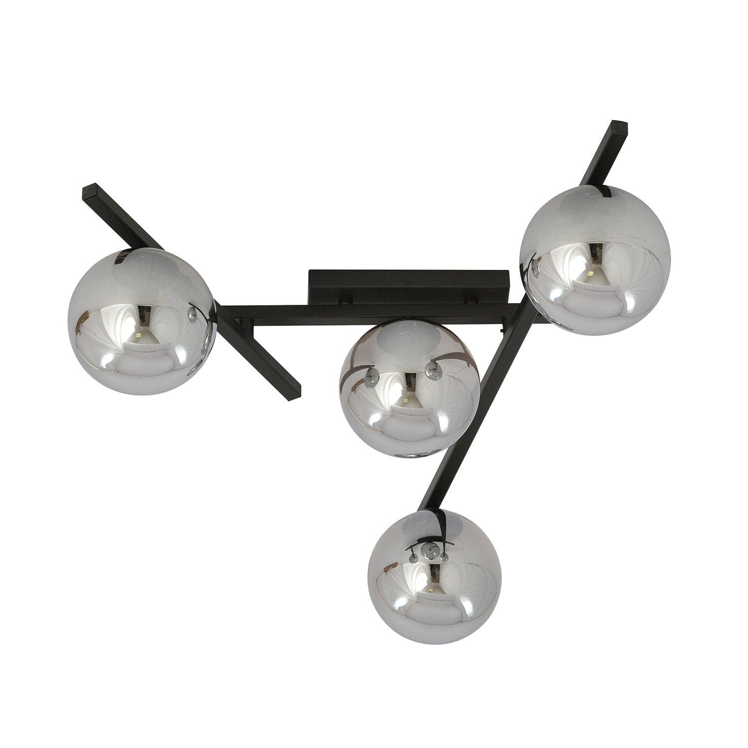 Plafoniera Moderna 4 Luci Smart In Acciaio Nero Bracci Regolabili E Vetro Fumè in Plafoniere LuceArt - Montecorvino Pugliano, commercioVirtuoso.it