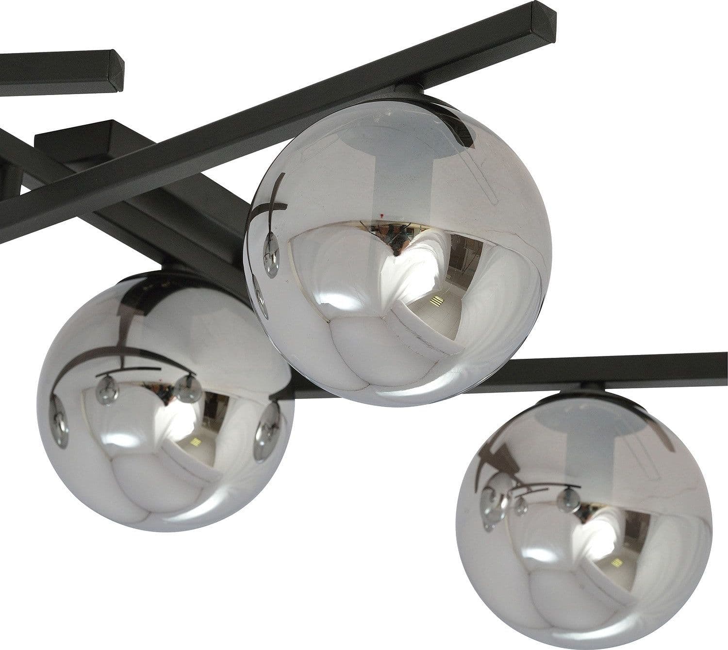 Plafoniera Moderna 5 Luci Smart In Acciaio Nero Bracci Regolabili E Vetro Fumè in Plafoniere LuceArt - Montecorvino Pugliano, commercioVirtuoso.it