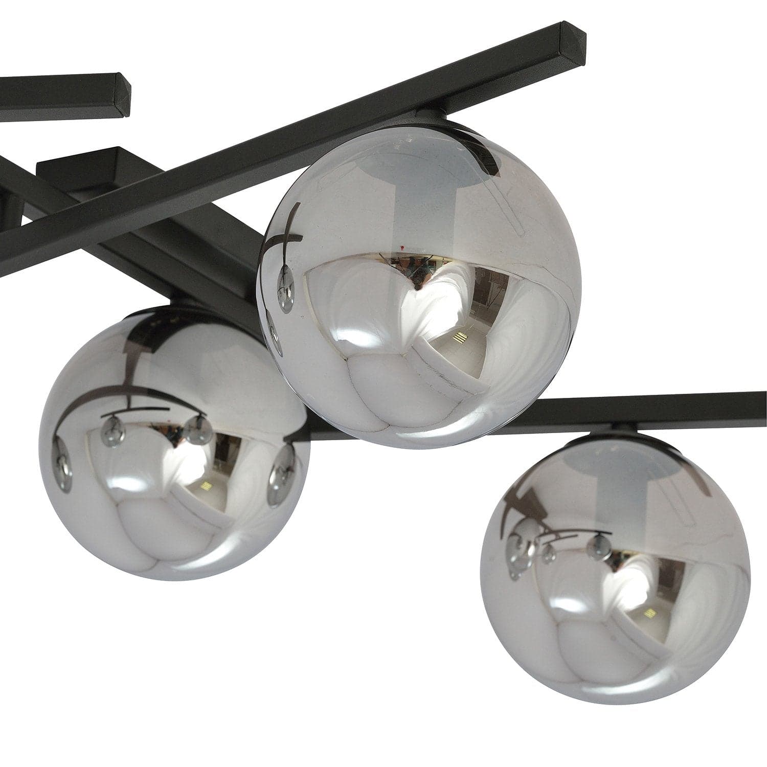 Plafoniera Moderna 5 Luci Smart In Acciaio Nero Bracci Regolabili E Vetro Fumè in Plafoniere LuceArt - Montecorvino Pugliano, commercioVirtuoso.it