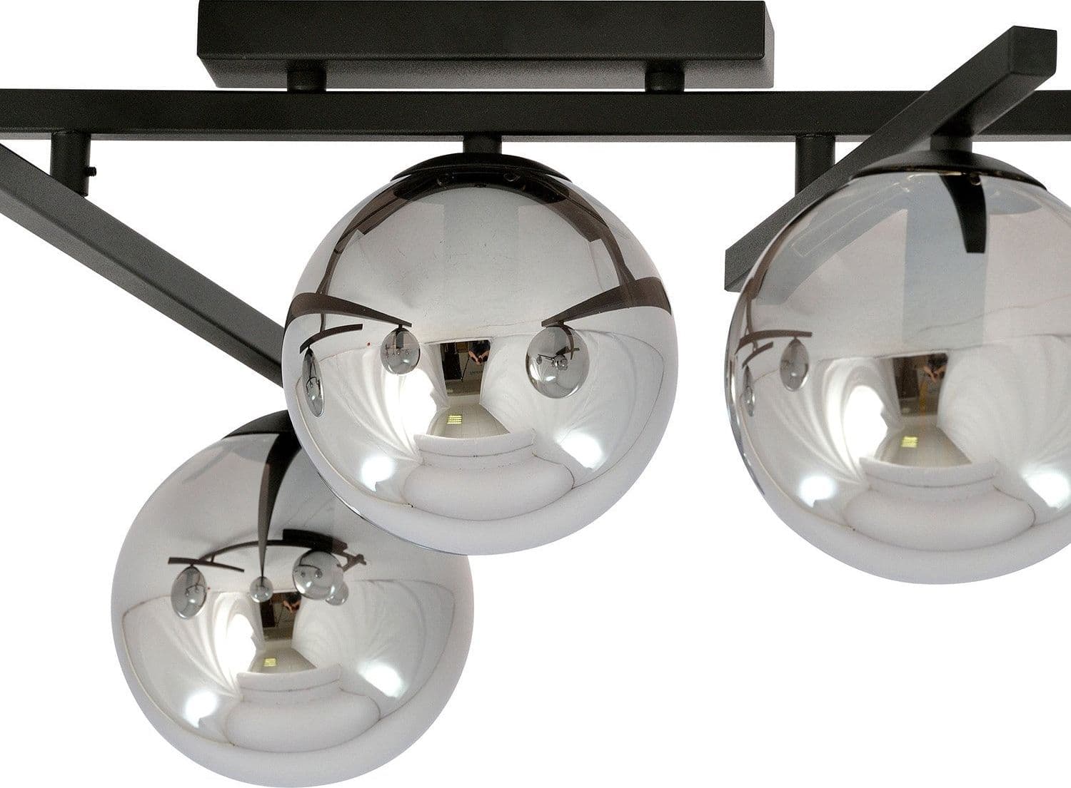 Plafoniera Moderna 5 Luci Smart In Acciaio Nero Bracci Regolabili E Vetro Fumè in Plafoniere LuceArt - Montecorvino Pugliano, commercioVirtuoso.it