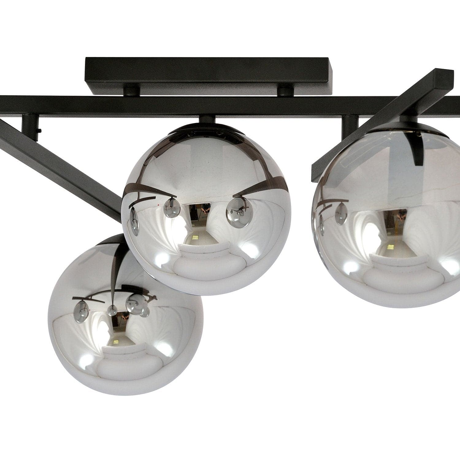Plafoniera Moderna 5 Luci Smart In Acciaio Nero Bracci Regolabili E Vetro Fumè in Plafoniere LuceArt - Montecorvino Pugliano, commercioVirtuoso.it