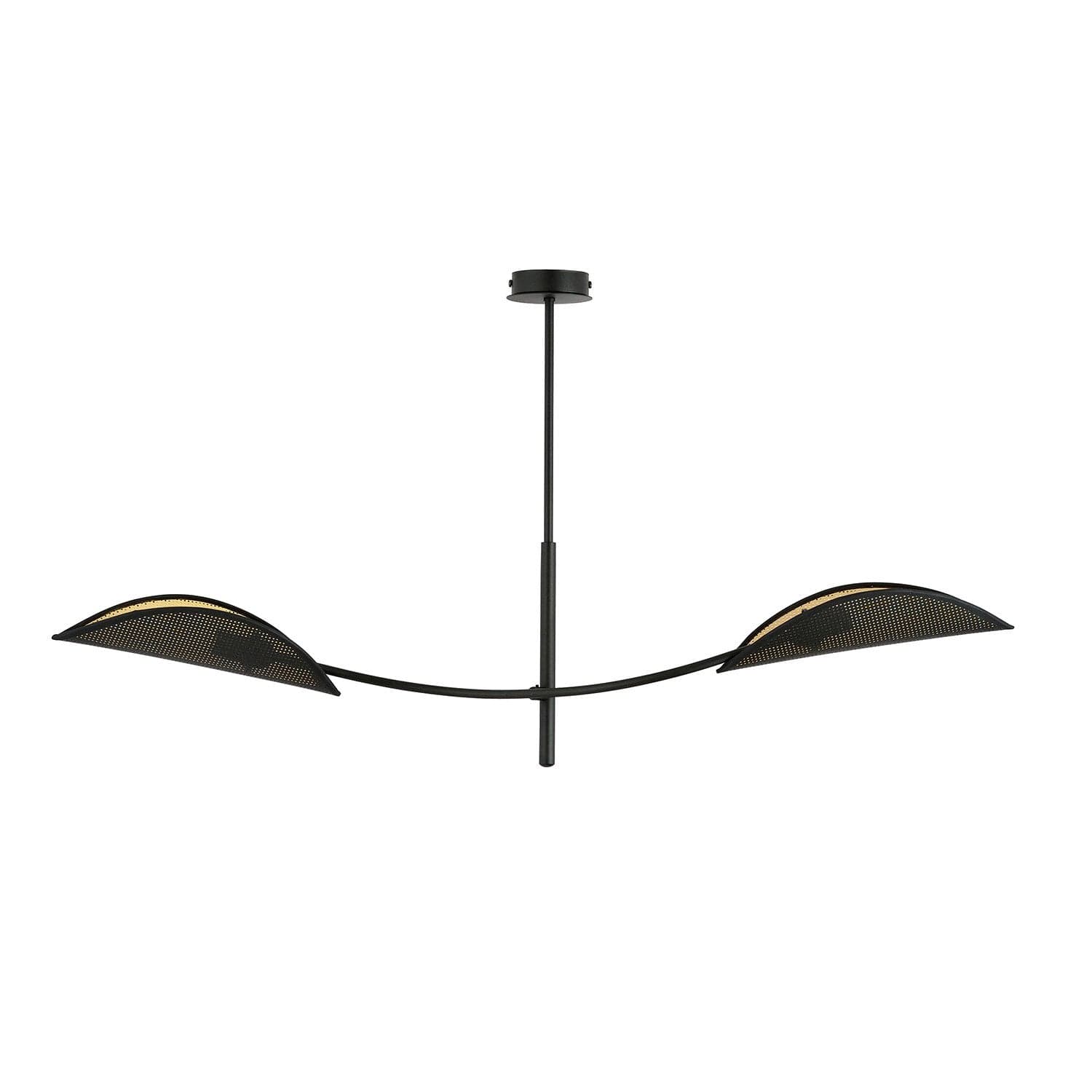 Sospensione Nordica 2 Luci Lotus In Acciaio Nero Oro Bracci Regolabili in Lampade a sospensione LuceArt - Montecorvino Pugliano, commercioVirtuoso.it