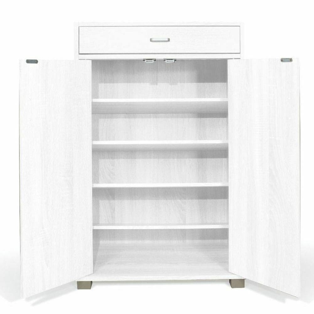 Mobile Multiuso in Legno 2 Ante 1 Cassetto 4 Ripiani Porta Scarpe 63x33H95cm Bianco in Scaffali portascarpe Danyx - Casoria, commercioVirtuoso.it